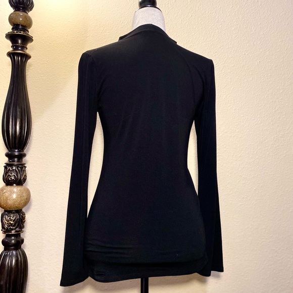 White House Black Market Blouse V-Neck Long Sleeve Stretchy - Picture 5 of 10